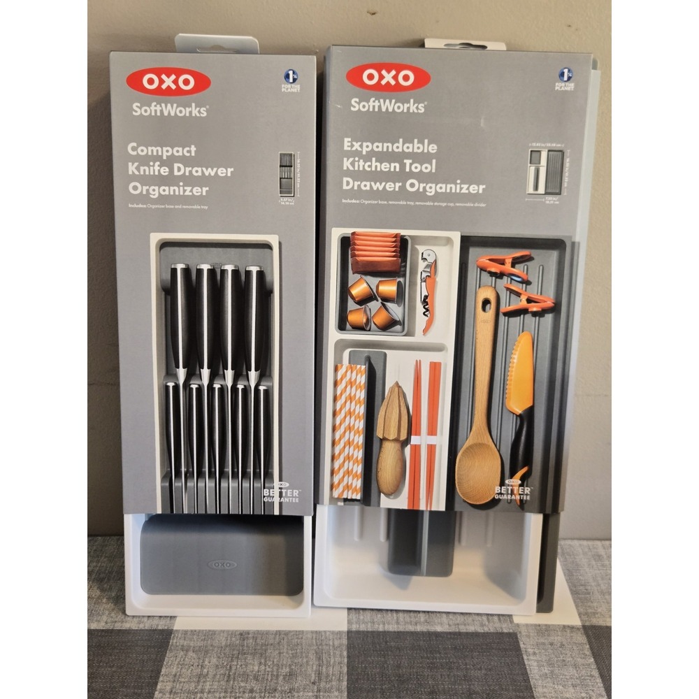 OXO Expandable Drawer Organizers.  For Knives And Other Utensils.  Lot Of 2. NEW